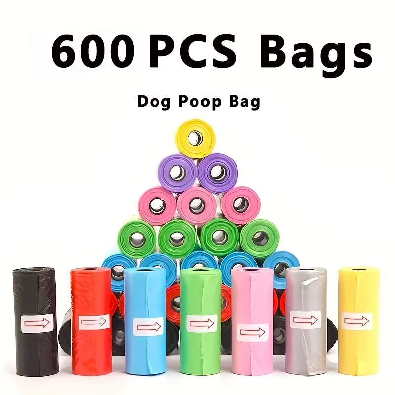 600 Count Disposable Dog Waste Bags - Leak-Proof Bulk Pet Poop Bags for Efficient Cleanup