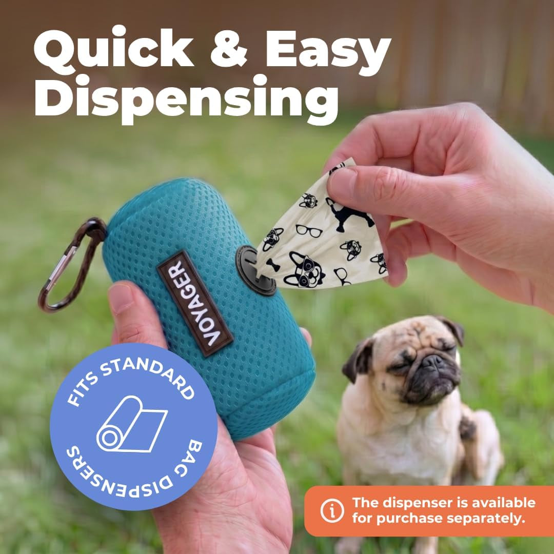 Dog Poop Bags for Waste Refuse Cleanup, Doggy Roll Replacements for Outdoor Puppy Walking and Travel, Leak Proof and Tear Resistant, Thick Plastic - White, 150 Bags