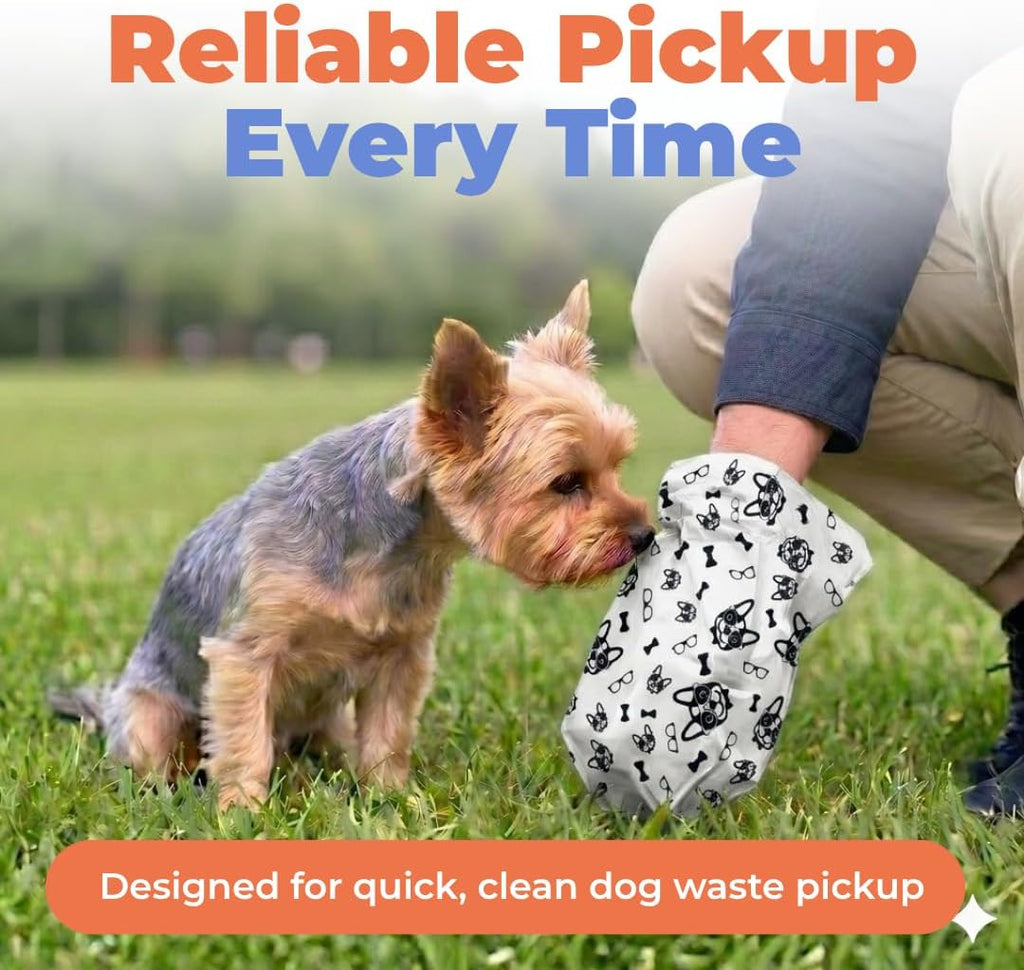 Dog Poop Bags for Waste Refuse Cleanup, Doggy Roll Replacements for Outdoor Puppy Walking and Travel, Leak Proof and Tear Resistant, Thick Plastic - White, 150 Bags