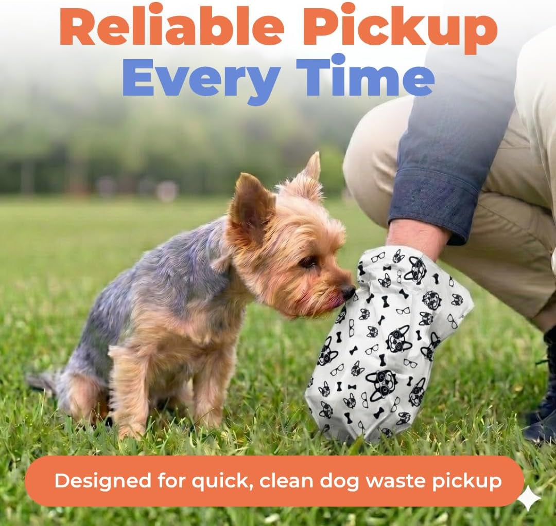 Dog Poop Bags for Waste Refuse Cleanup, Doggy Roll Replacements for Outdoor Puppy Walking and Travel, Leak Proof and Tear Resistant, Thick Plastic - White, 150 Bags